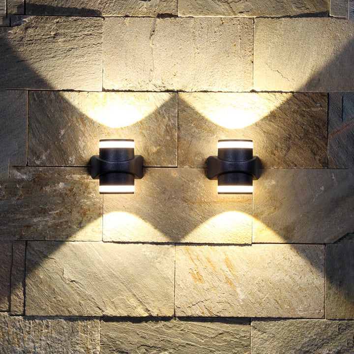 Moderne zylindrische Druckguss-Aluminium LED wasserdichte Außen-Garten-Wandleuchte | Karnz