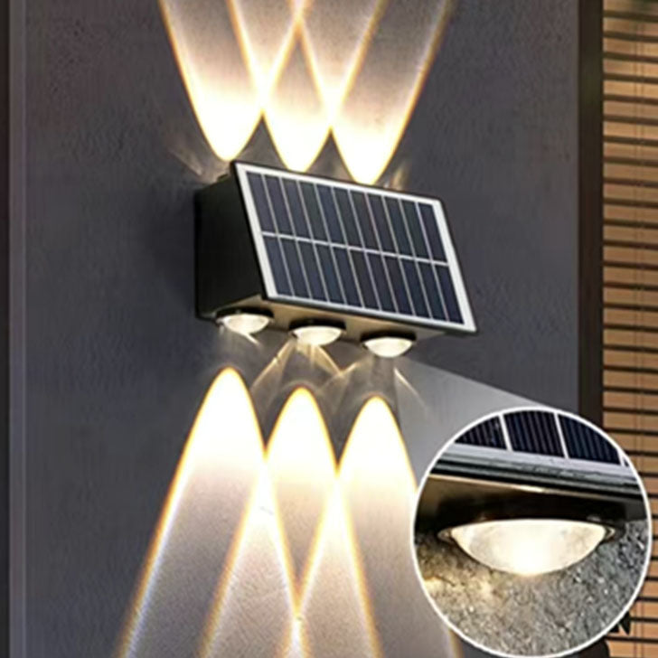 Zeitgenössische industrielle Solar wasserdichte ABS Säulen LED Wandlampe für den Außenbereich | Karnz