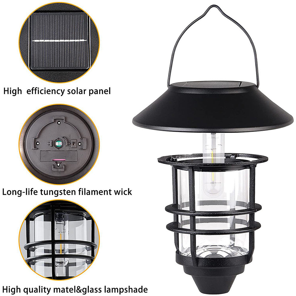 Moderne, retro-inspirierte, wasserdichte Wandleuchte aus Aluminium und Glas mit Solarfunktion, zylinderförmig, einflammig, zum Aufhängen an der Wand für die Terrasse