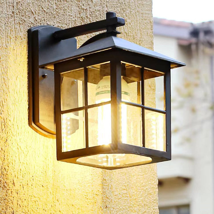 Moderne Einfachheit Wasserdicht Aluminium Quadrat Glas Schirm 1-Licht Wand Sconce Lampe Für Outdoor Patio | Karnz