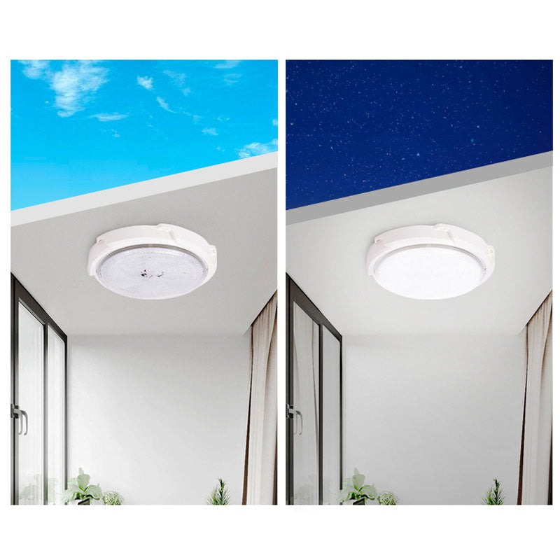 Moderne runde Solar-LED-Deckenleuchte mit Fernbedienung für den Innen- und Außenbereich