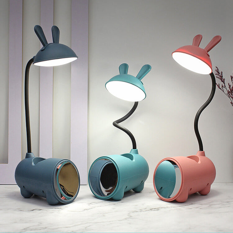 LumoBun Tischleuchte – Niedliche LED-Schreibtischlampe mit Stifthalter und USB-Anschluss