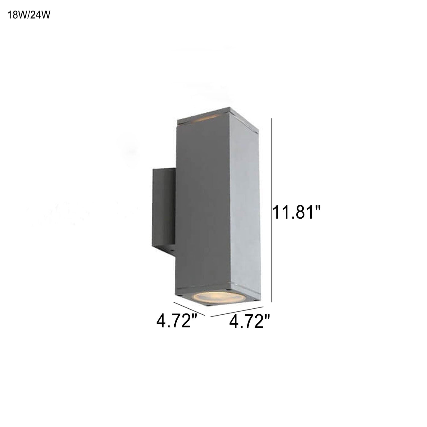 Moderner minimalistischer quadratischer Säulen-LED-leuchtender wetterfester Wandleuchten-Lampe | Karnz