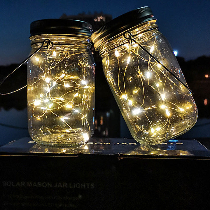Moderne Art Deco Wasserdichte Solar Glas Edelstahl Kupferdraht Stern LED Lichterkette Außenbeleuchtung Für Garten | Karnz