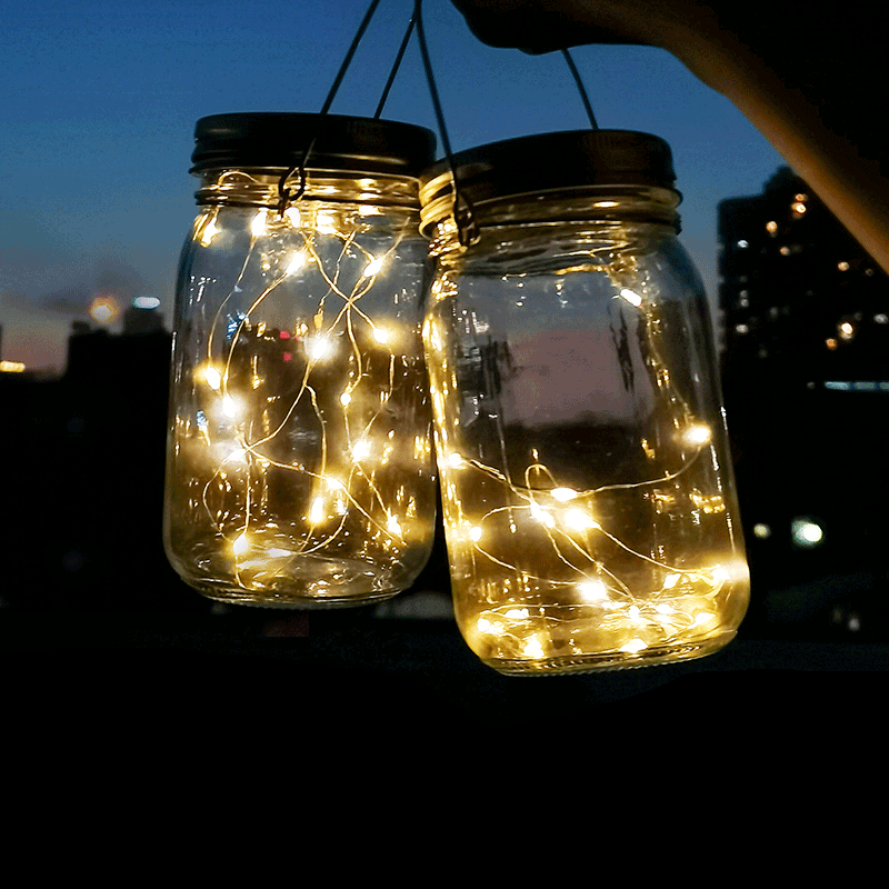 Moderne Art Deco Wasserdichte Solar Glas Edelstahl Kupferdraht Stern LED Lichterkette Außenbeleuchtung Für Garten | Karnz