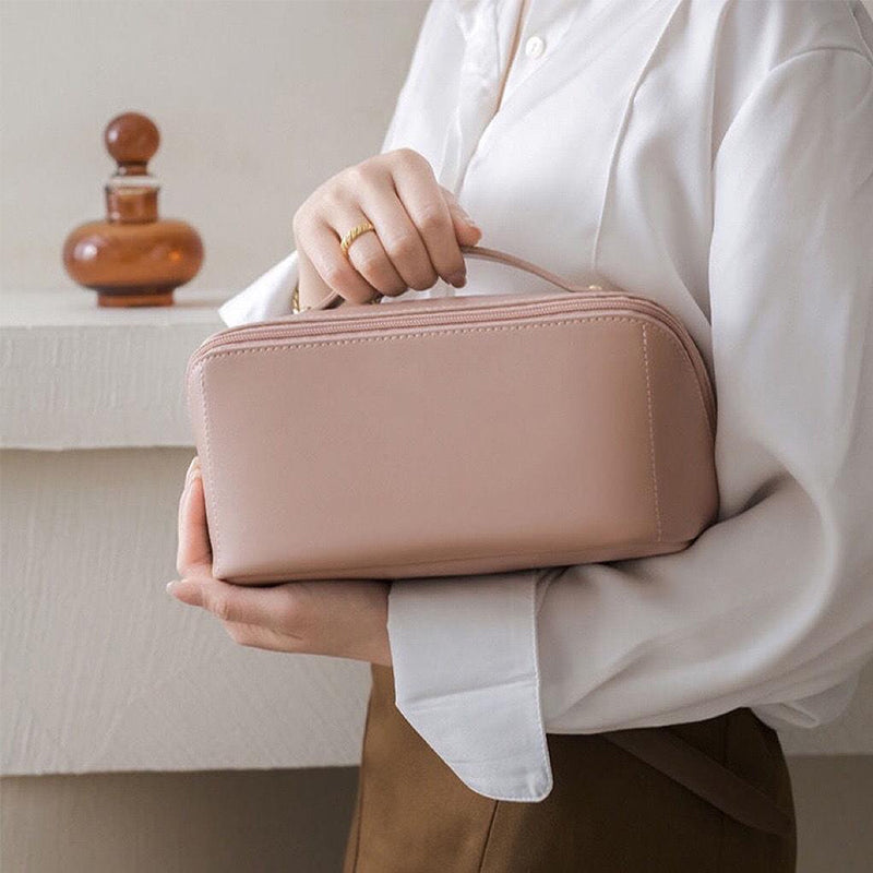 Tragbare Reisekosmetiktasche aus Leder | Karnz