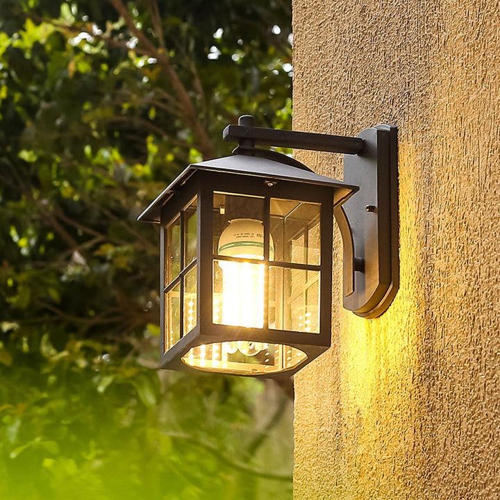 Moderne Einfachheit Wasserdicht Aluminium Quadrat Glas Schirm 1-Licht Wand Sconce Lampe Für Outdoor Patio | Karnz