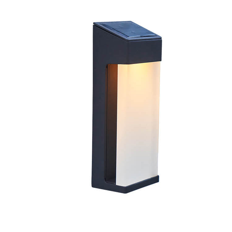 Solar Square LED-Wandleuchte für den Außenbereich, wasserdicht, aus mattiertem Glas