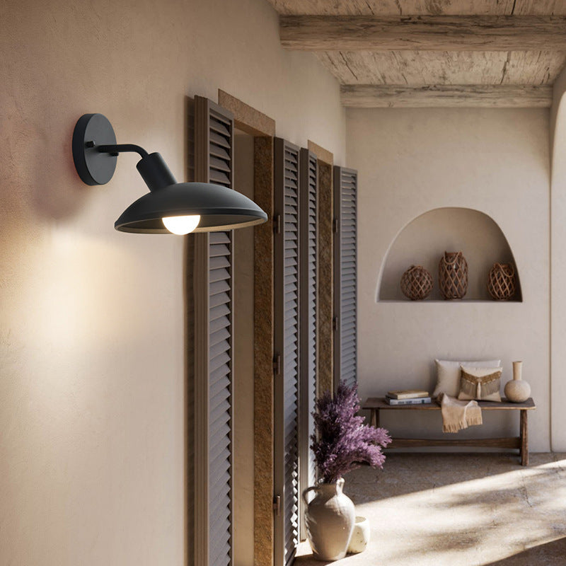 Moderne Minimalistische Wasserdichte Runde Eisen 1-Lampe Wand Sconce Lampe Für Außenpatio | Karnz
