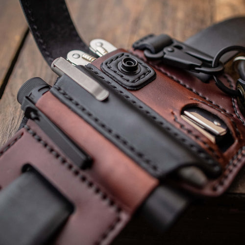 Rindsleder Multitool Gürteltasche — Robuste Halterung für taktische Ausrüstung