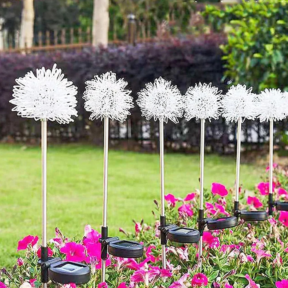 Solar LED Gartenlampe ( 2 Stück) Löwenzahn-Design mit Spieß | Karnz