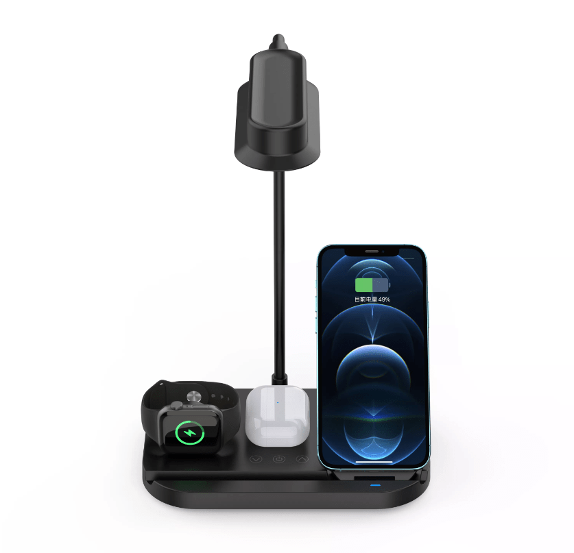 LED-Tischlampe mit Dimmer und kabellosem Ladegerät für Smartphones (4-in-1) | Karnz