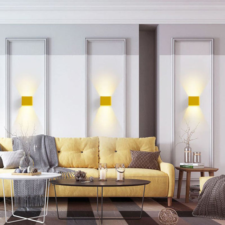 LumiBox - Quadratische LED-Wandlampe | Modernes Design in Schwarz, Weiß und Grün für Schlafzimmer und Wohnzimmer | Karnz