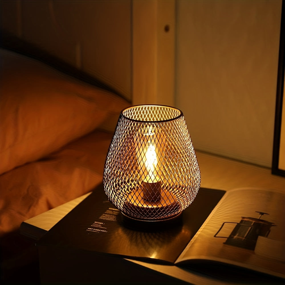 Sandsberg | Atmosphärische Tischlampen | Warmes Licht im Metallgitter-Design | 2er-Set