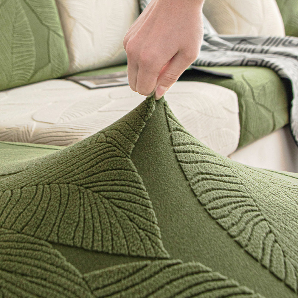 Moderne Blatt Jacquard Wasserdichte Anti-Kratzer Couchbezug | Karnz