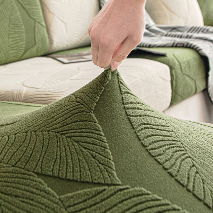 Moderne Blatt Jacquard Wasserdichte Anti-Kratzer Couchbezug | Karnz