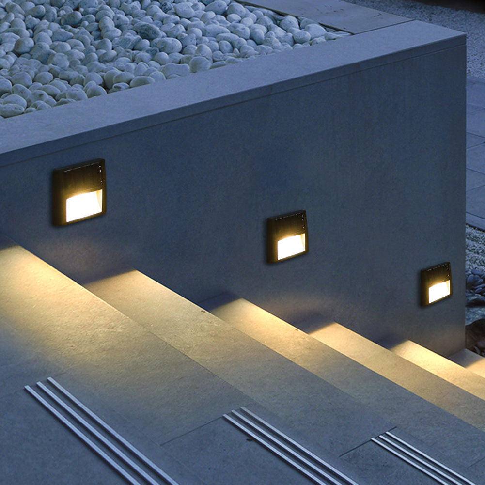 Runde/Quadratische LED-Solar-Terrassentreppenleuchte, wasserdicht, mit Solarbetrieb, wasserdicht