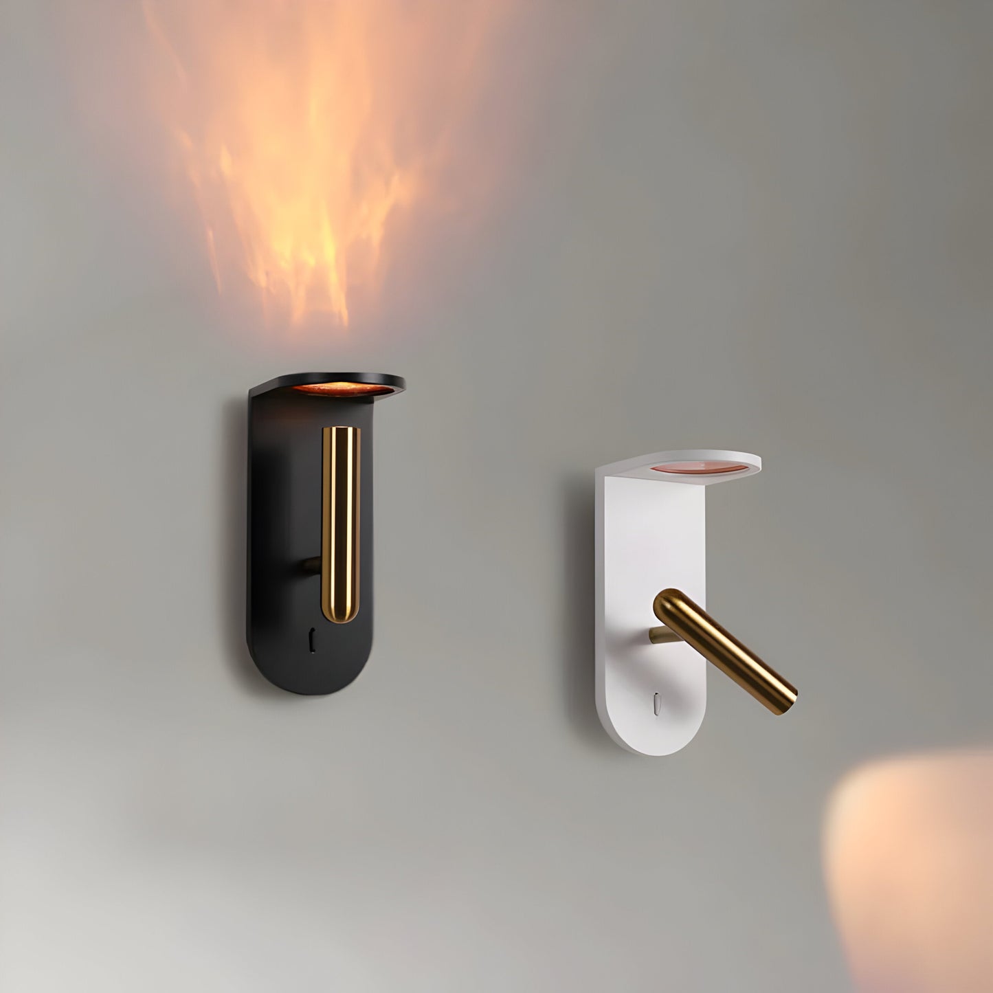 Verstellbare nordische LED-Wandlampe mit Flammeneffekt Karnz