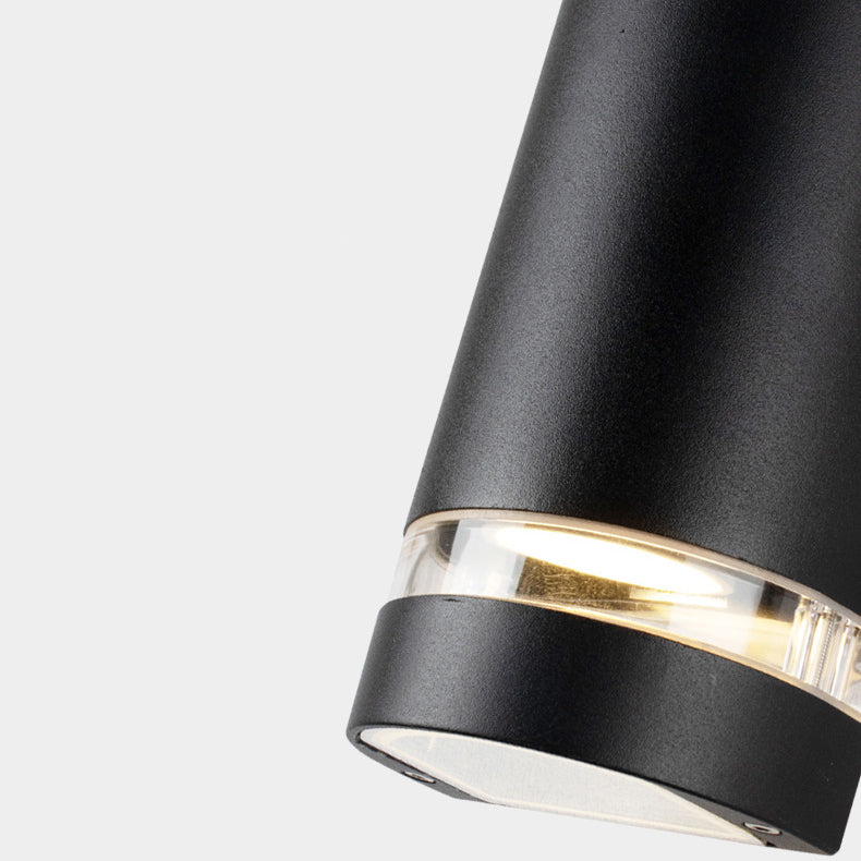 Zeitgenössischer industrieller wasserdichter Aluminiumzylinder LED Auf- und Abwärts leuchtender Spot-Wandleuchte für den Außenbereich Patio | Karnz