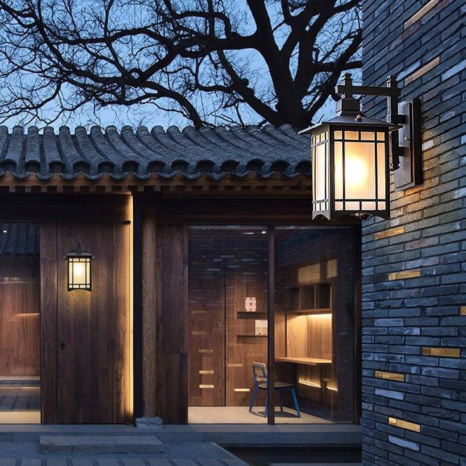 Moderner wasserdichter Solar-Aluminium-Chinesischer Pavillon Form 1-Licht-Wand sconces Lampe | Karnz