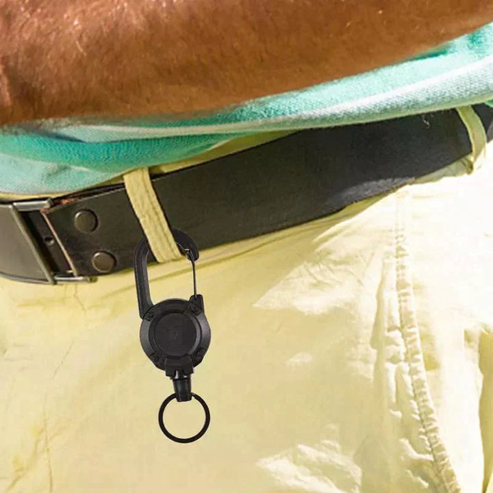 Automatisch einziehbarer Schlüsselanhänger aus Drahtseil für den Außenbereich | Karnz