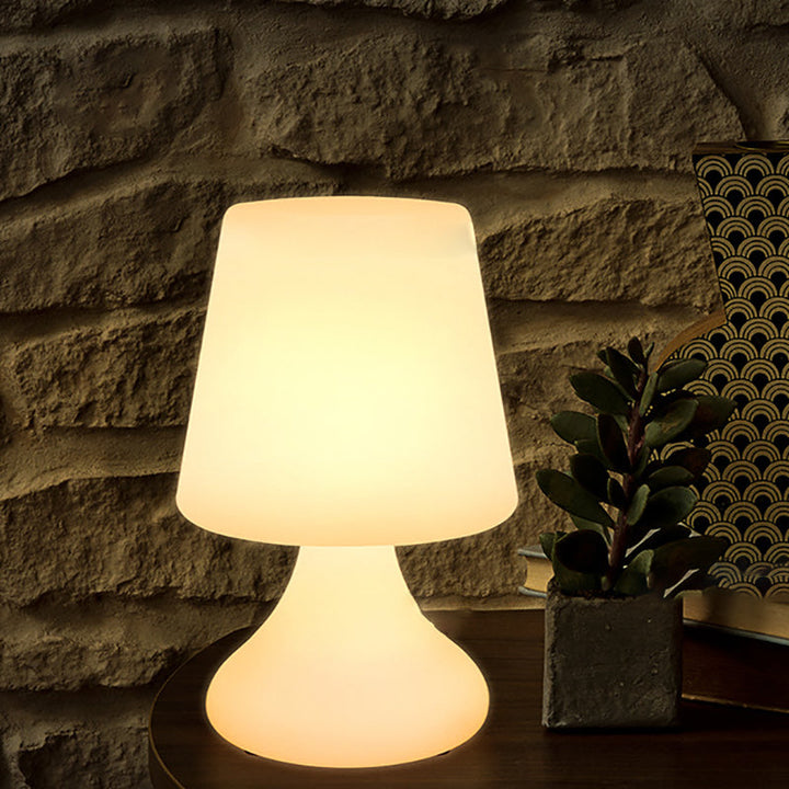 Moderne Minimalistische PE Becherform USB LED Tischlampe Nachtlicht für Außenpatio | Karnz