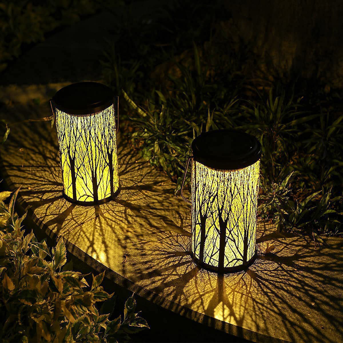 Moderne Art Deco Solar Zylinder Skelett Laterne Eisen LED Außen Landschaft Licht Für Garten | Karnz