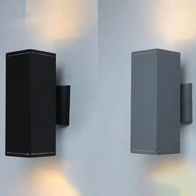 Moderner minimalistischer quadratischer Säulen-LED-leuchtender wetterfester Wandleuchten-Lampe | Karnz