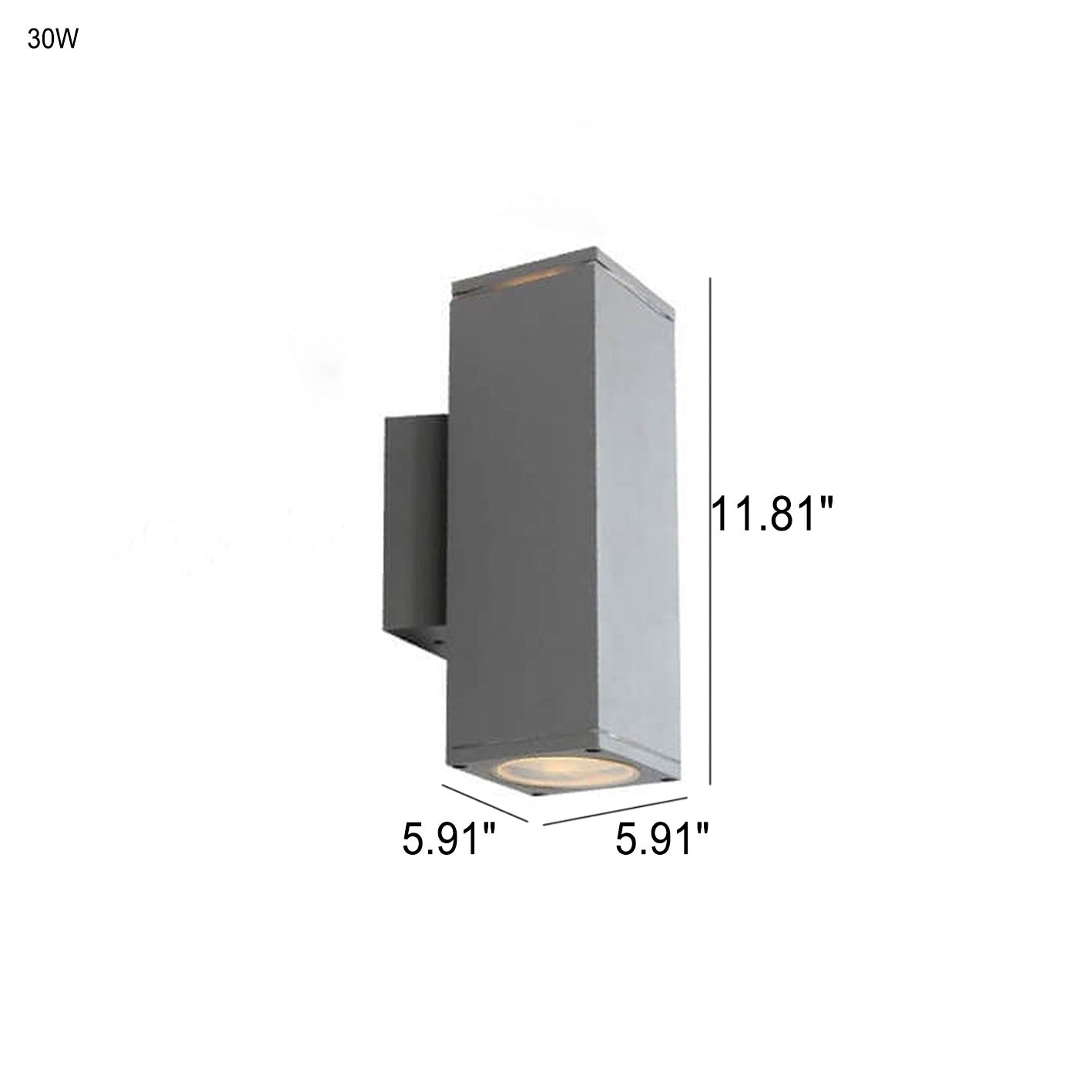 Moderner minimalistischer quadratischer Säulen-LED-leuchtender wetterfester Wandleuchten-Lampe | Karnz