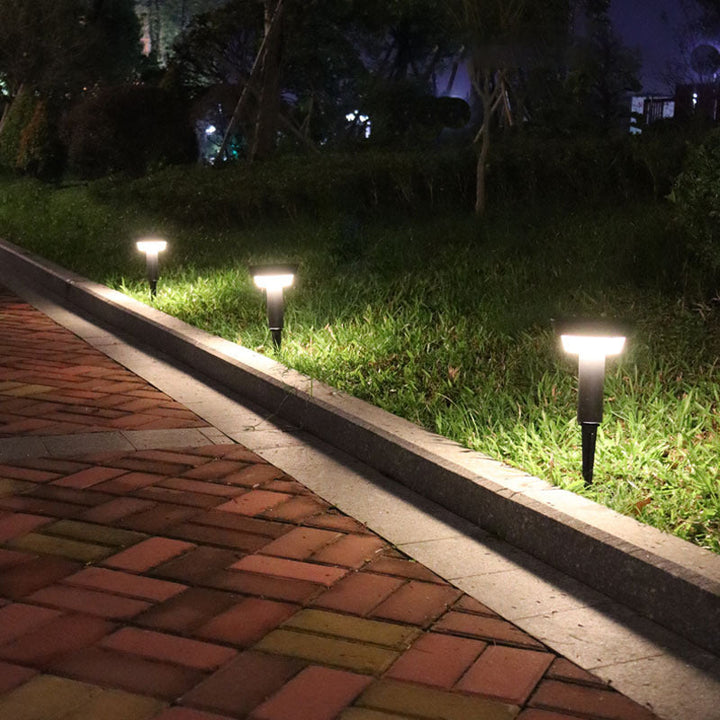 Moderne Einfachheit Wasserdichte Solar Ronde Aluminium Acryl Außenlichter Für Garten | Karnz