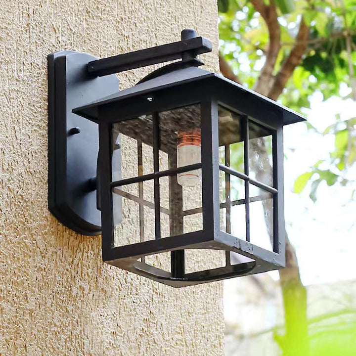 Moderne Einfachheit Wasserdicht Aluminium Quadrat Glas Schirm 1-Licht Wand Sconce Lampe Für Outdoor Patio | Karnz