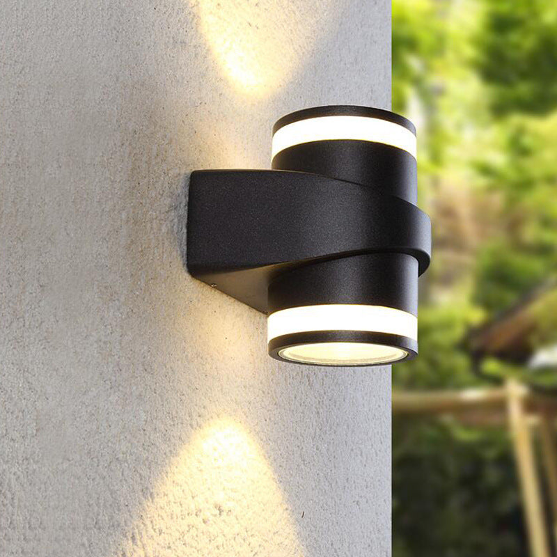 Moderne zylindrische Druckguss-Aluminium LED wasserdichte Außen-Garten-Wandleuchte | Karnz