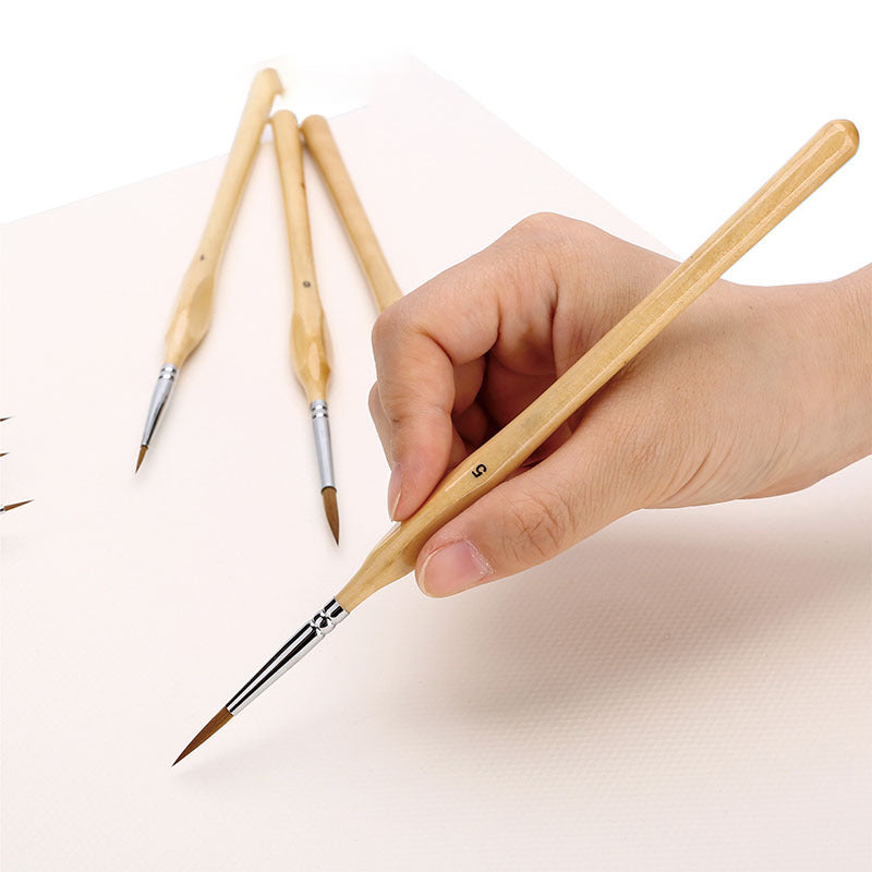 Karnz | 11 Stück Miniatur Detail Pinsel Set mit natürlichem Holzgriff