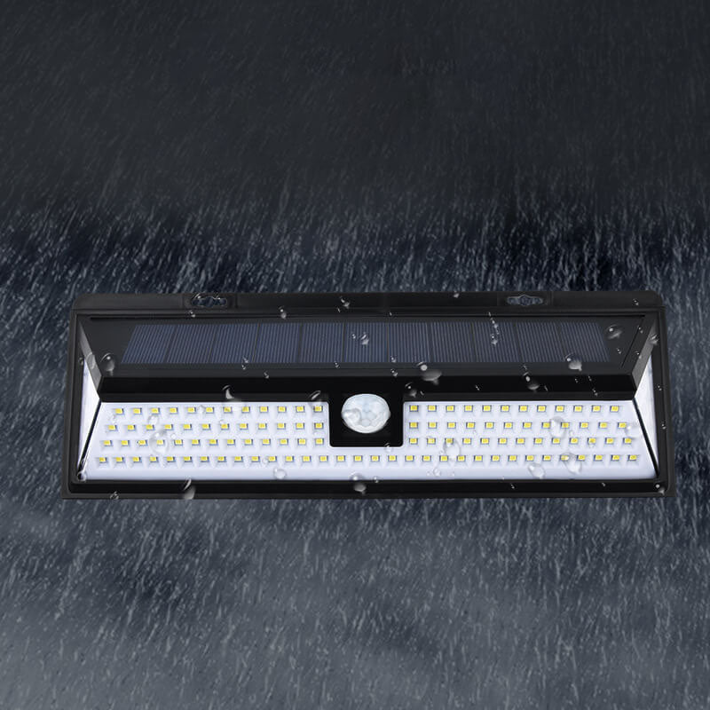 Moderne schwarze rechteckige menschliche Sensor Solar wasserdichte Außen Garten LED Wandlampe | Karnz