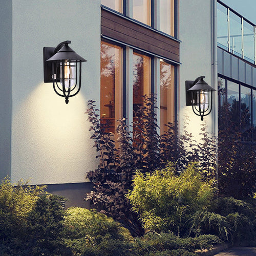 Zeitgenössische industrielle Eisen wasserdichte menschliche Körpersensor 1-Licht Außenwand Sconces Lampe für Außenpatio | Karnz