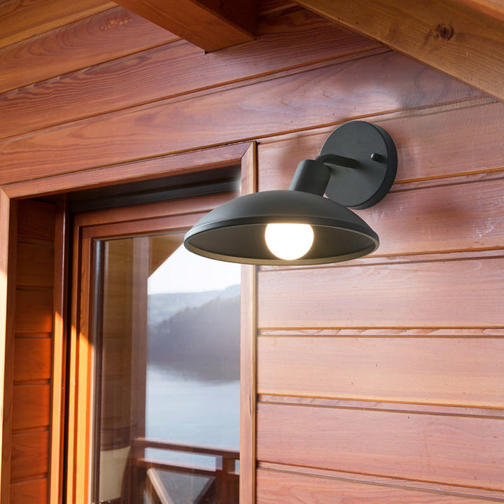 Moderne Minimalistische Wasserdichte Runde Eisen 1-Lampe Wand Sconce Lampe Für Außenpatio | Karnz