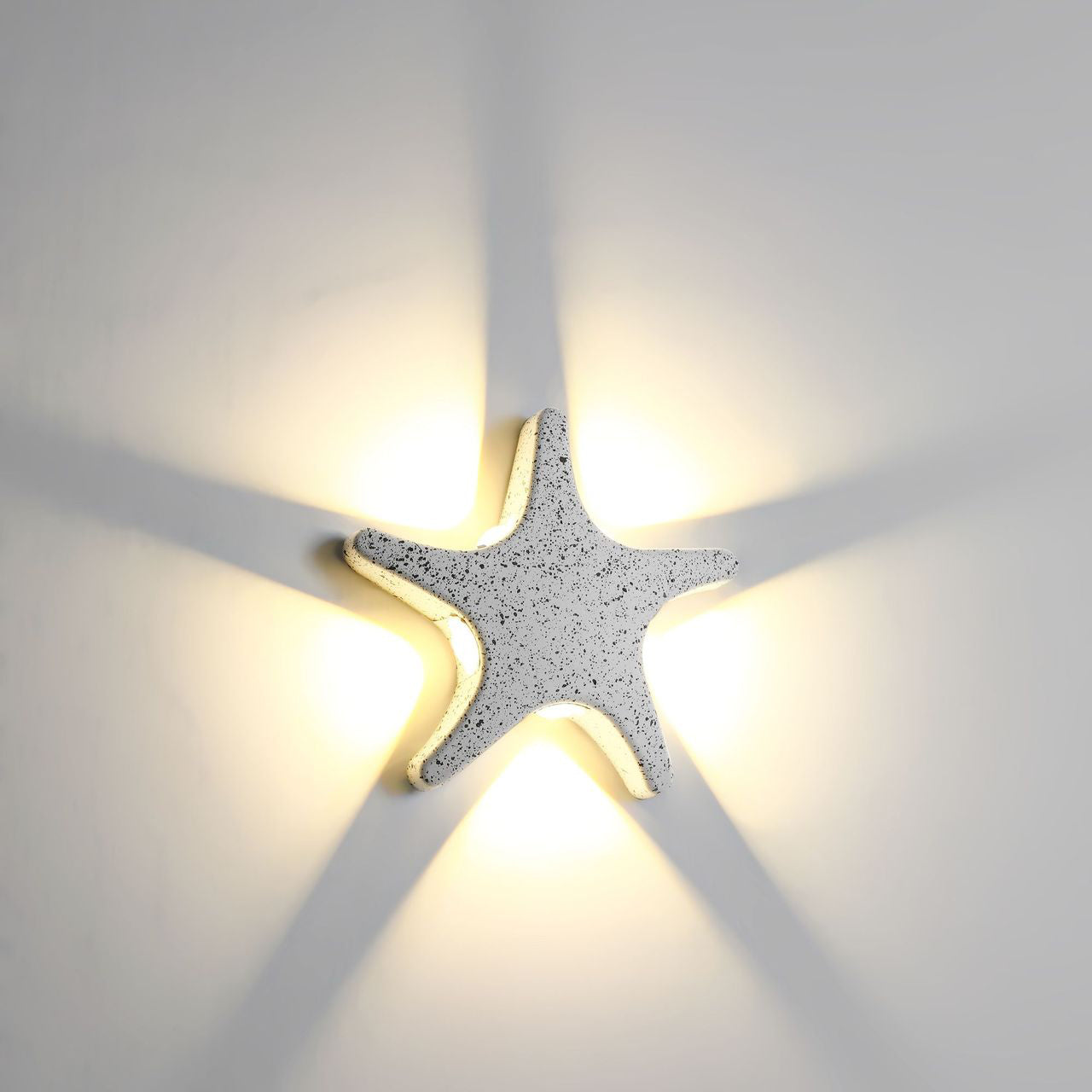 Moderne, schlichte LED-Wandleuchte aus Aluminium im Seestern-Design, wasserdicht, für die Terrasse