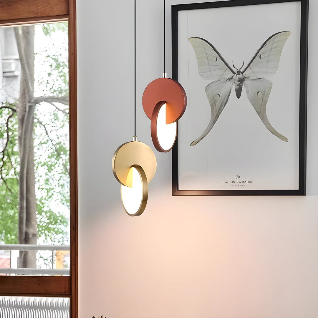 Moderne skandinavische LED-Pendelleuchte mit rundem Rahmen und warmem Glühen Karnz
