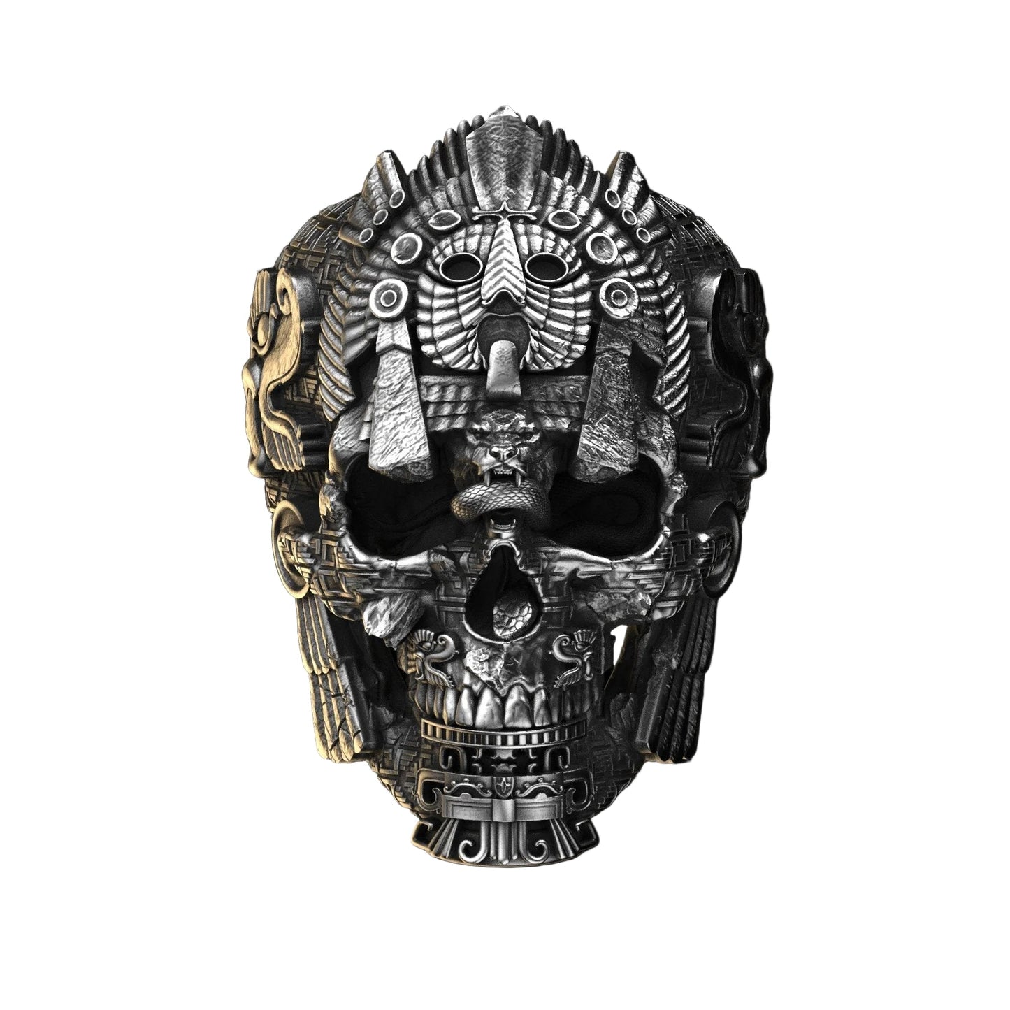 Herrenring mit Totenkopfmotiv aus Sterlingsilber | Handgefertigter Statement-Schmuck von GrimSkull | 100 % Silber