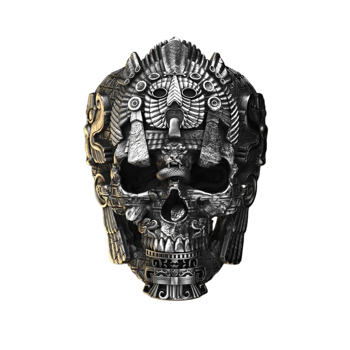Herrenring mit Totenkopfmotiv aus Sterlingsilber | Handgefertigter Statement-Schmuck von GrimSkull | 100 % Silber
