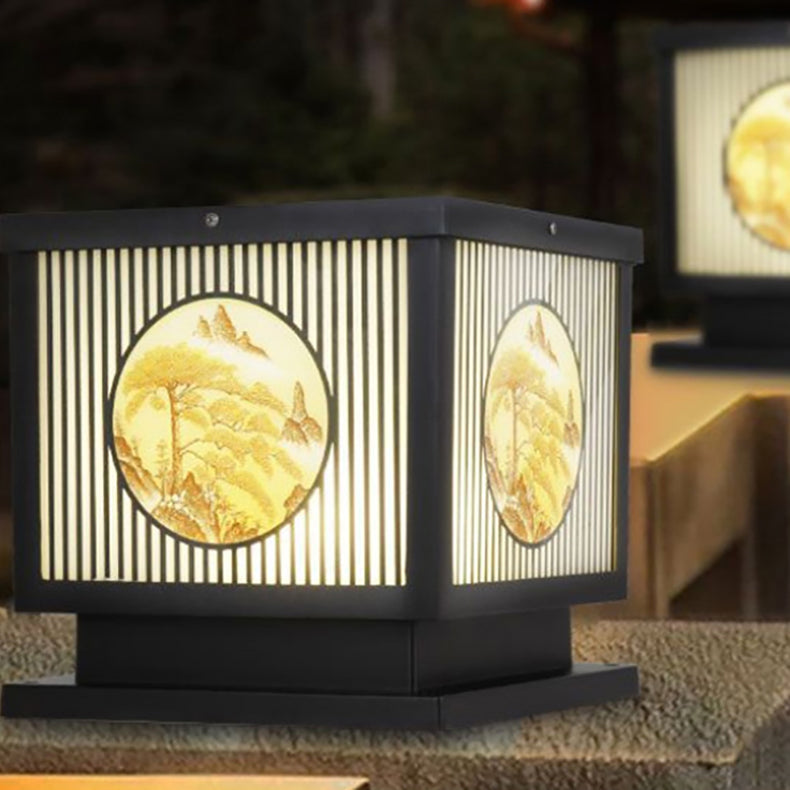 Traditionelle chinesische Aluminium-Glas-Quadrat-LED-wasserdichte Solar-Landschaftsleuchte für den Außenbereich Patio | Karnz