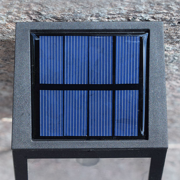 Moderne quadratische Kunststoff-Solar-LED-Außen-Wasserdichte Gartenlandschaft-Wandlampe | Karnz
