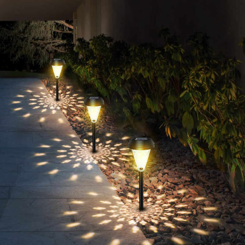 Moderne Solar Glas Kegel LED Außen Garten Bodeneinbau Landschaftslicht | Karnz