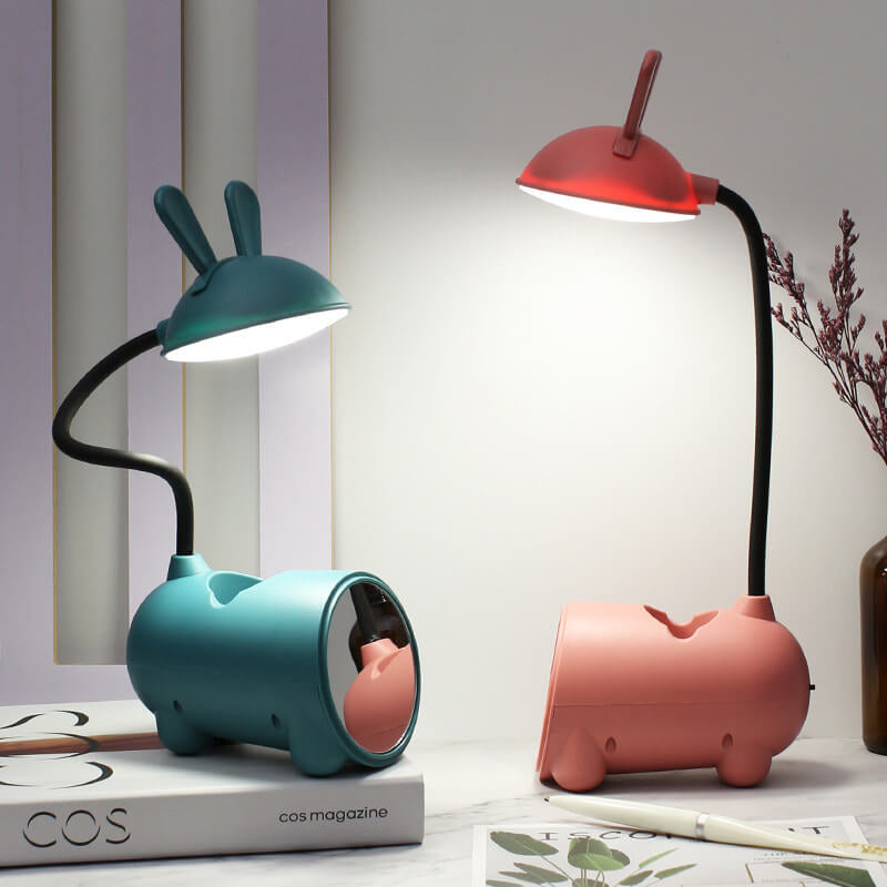 Kreative Cartoon-Hase-LED-Touch-USB-Stifthalter-Schreibtischlampe mit LED-Touch-USB-Stifthalter