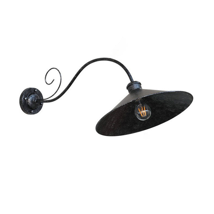 Zeitgenössische Retro Wasserdichte Eisen Runde 1-Licht Wand Sconces Lampe Für Garten | Karnz