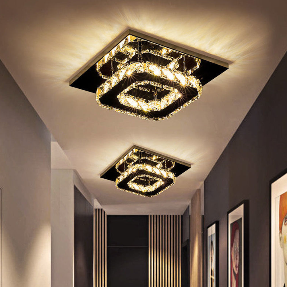 Moderne LED-Deckenleuchte mit Kristalloptik