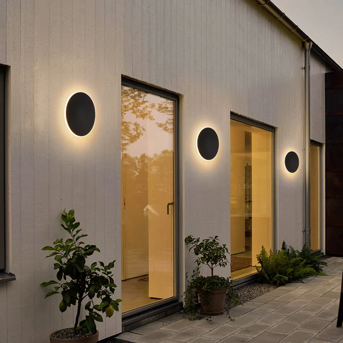 Elegante LED-Wandleuchte für den Außenbereich - Minimalistisches rundes Design