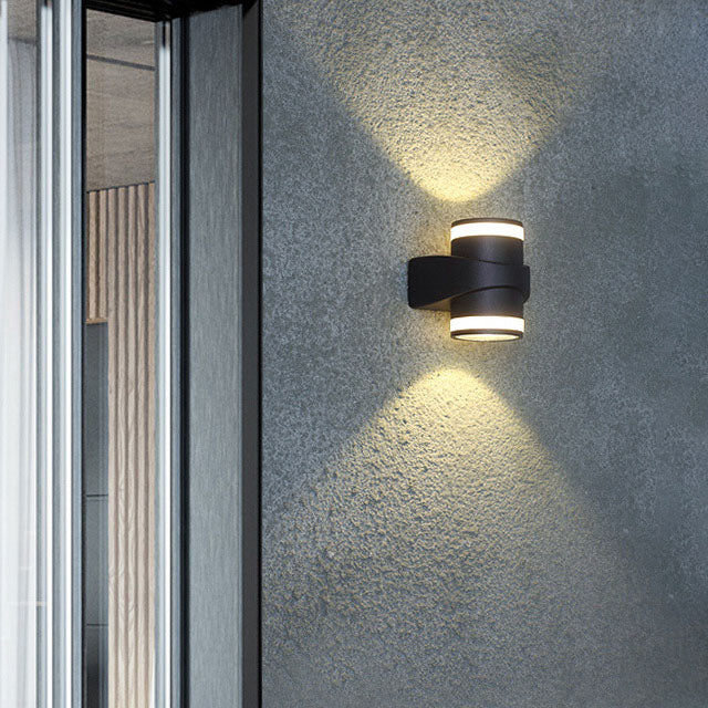 Moderne zylindrische Druckguss-Aluminium LED wasserdichte Außen-Garten-Wandleuchte | Karnz