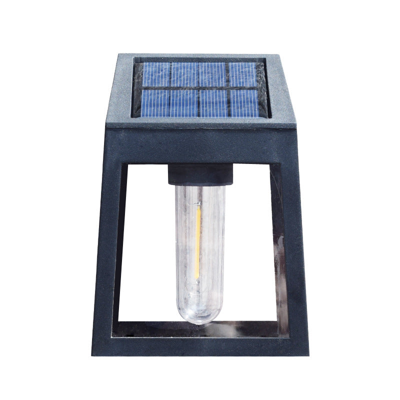 Moderne quadratische Kunststoff-Solar-LED-Außen-Wasserdichte Gartenlandschaft-Wandlampe | Karnz