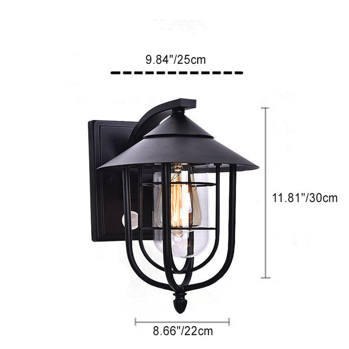 Zeitgenössische industrielle Eisen wasserdichte menschliche Körpersensor 1-Licht Außenwand Sconces Lampe für Außenpatio | Karnz
